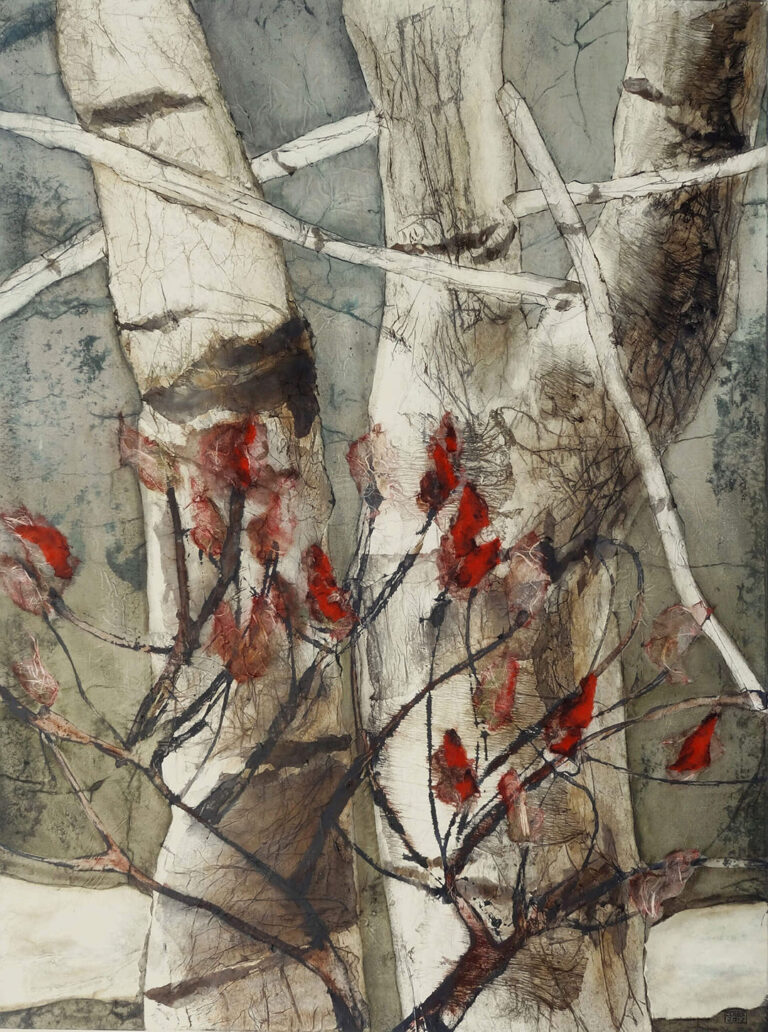 Bouleaux n°28 - 1,30m x 0,97m - Vendu