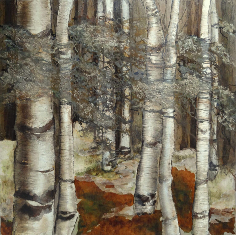 Bouleaux n°8 - 1,20mx1,20m - Vendu