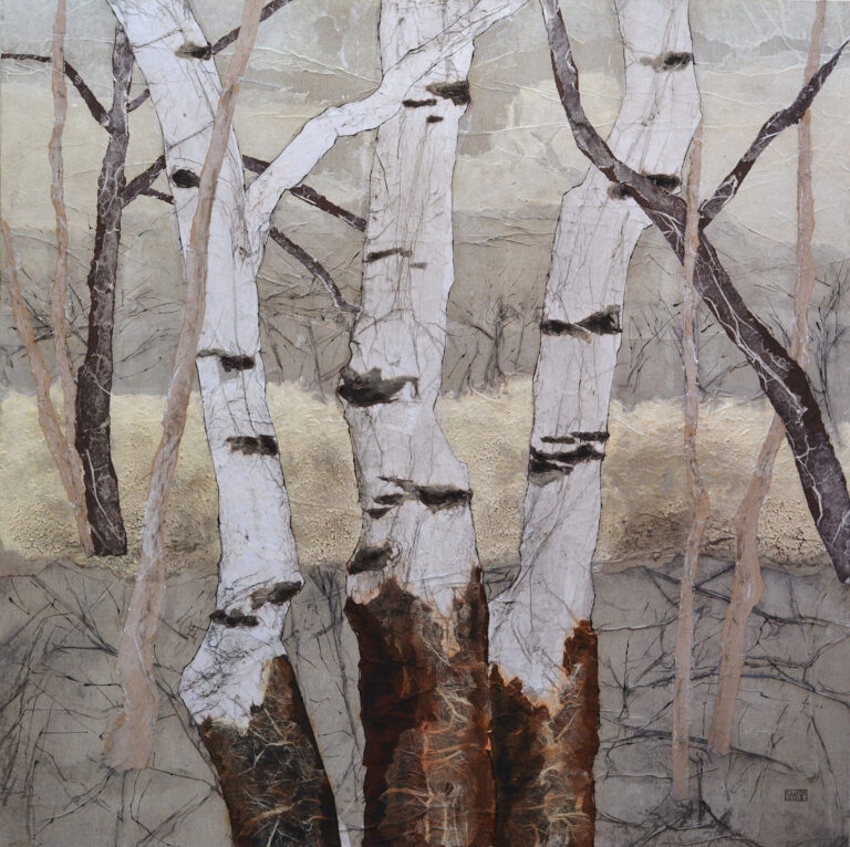 Bouleaux n°65 - 1,20mx 1,20m - Vendu