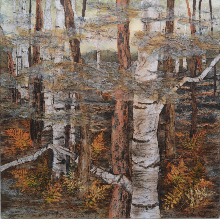 Bouleaux n°76 - 1,10mx1,10m - Vendu